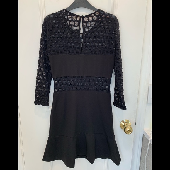 Sandro black lace insert dress. Size 1 (XS) - Picture 1 of 6
